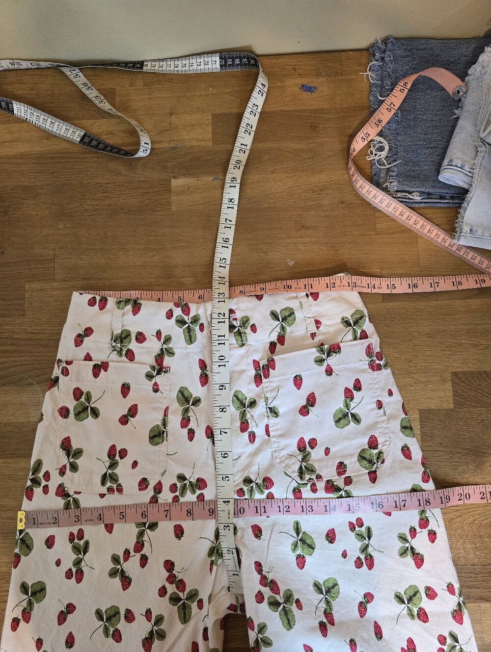 Maeve Colette Linen Pants Crop Wide Leg Strawberries 28 - Picture 11 of 14